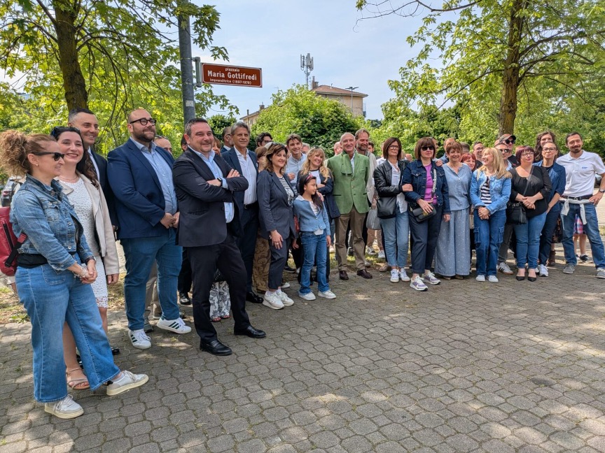 Ceremony in Novara dedicating a square to Maria Gottifredi, with Gottifredi Maffioli representatives attending